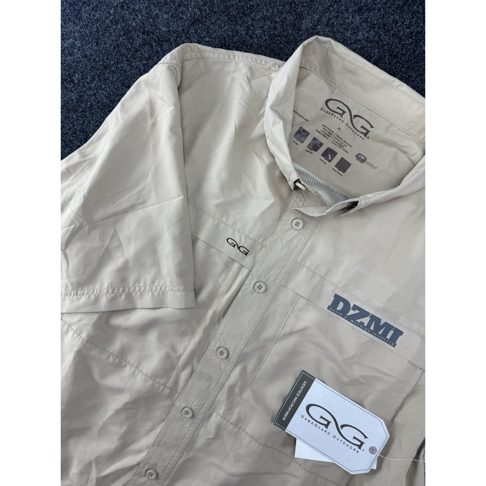GameGuard Outdoors Shirt XL Tan Fishing Hunting Vent Back UPF 50 24.5x32L NWT